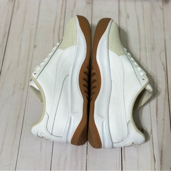 Puma California Exotic Leather Whisper‎ White/Puma White/Gold Sneaker Sz 8.5 Wmn - Picture 7 of 10